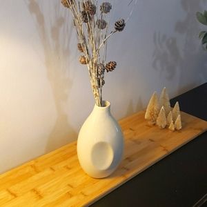 White unique ceramic vase